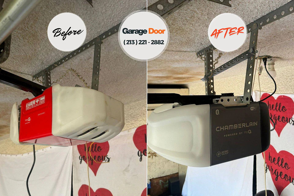 Before and after: garage door company Clarksville, IA